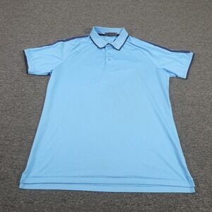 G/FORE Polo Shirt Mens Medium Blue Raglan Golf Performance Athletic Stretch